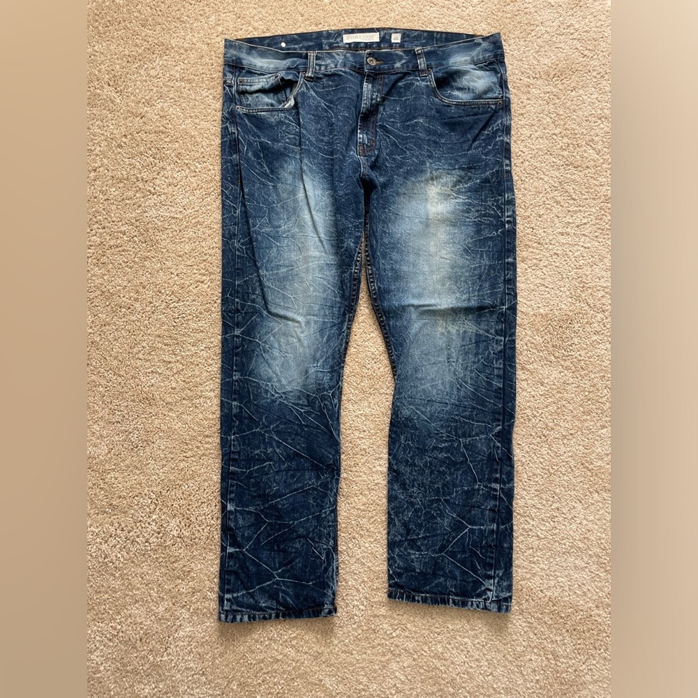 Evolution Acid Wash Straight Leg Jeans Men’s Size 46x33 Retro Hip Hop Punk